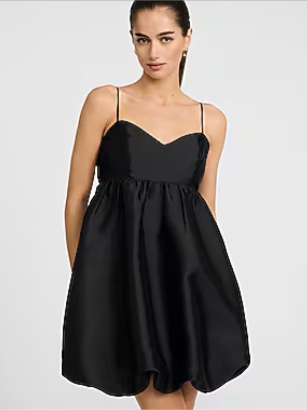 Black Spaghetti-Strap Babydoll Dress